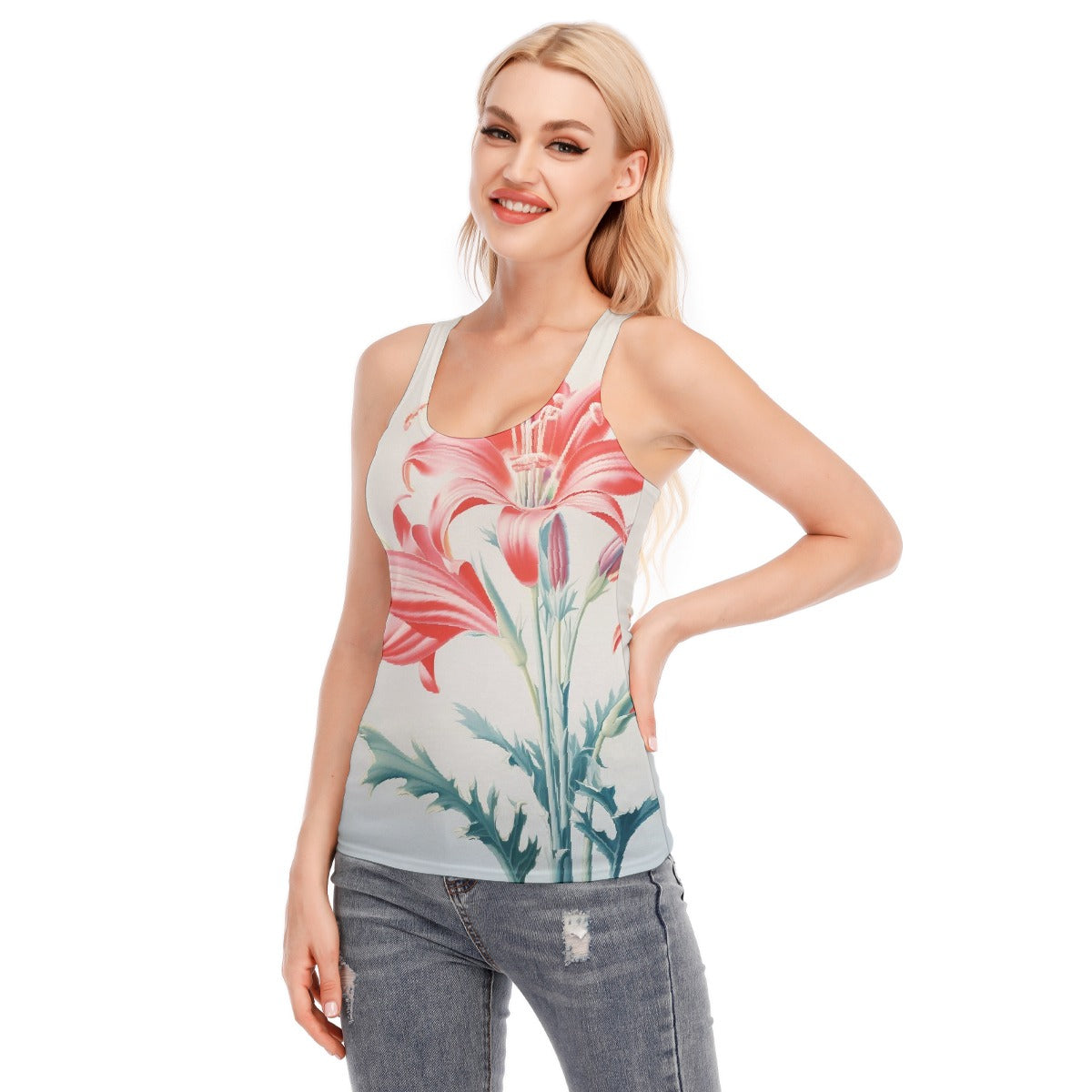 All-Over Print Women's Racer Vest | 190GSM Cotton