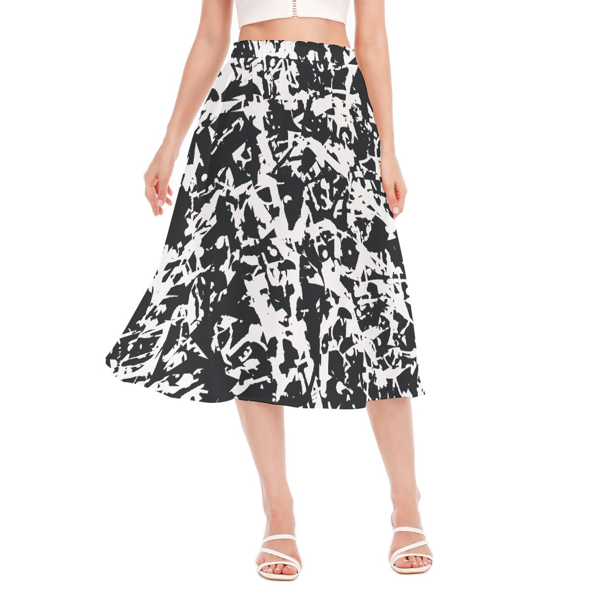 All-Over Print Women's Long Section Chiffon Skirt