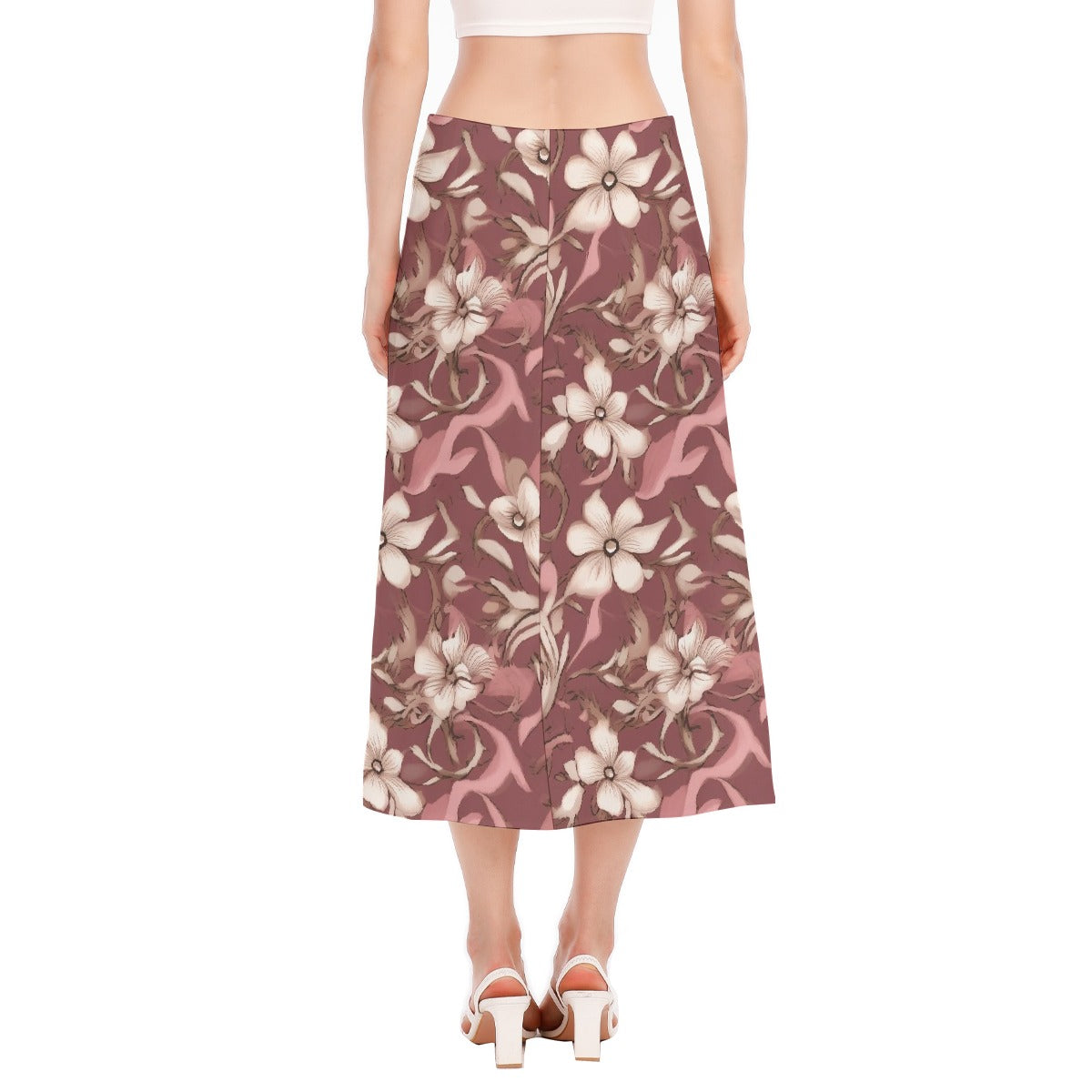 All-Over Print Women's High Slit Long Skirt