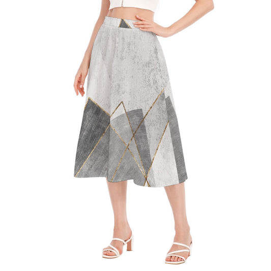 All-Over Print Women's Long Section Chiffon Skirt