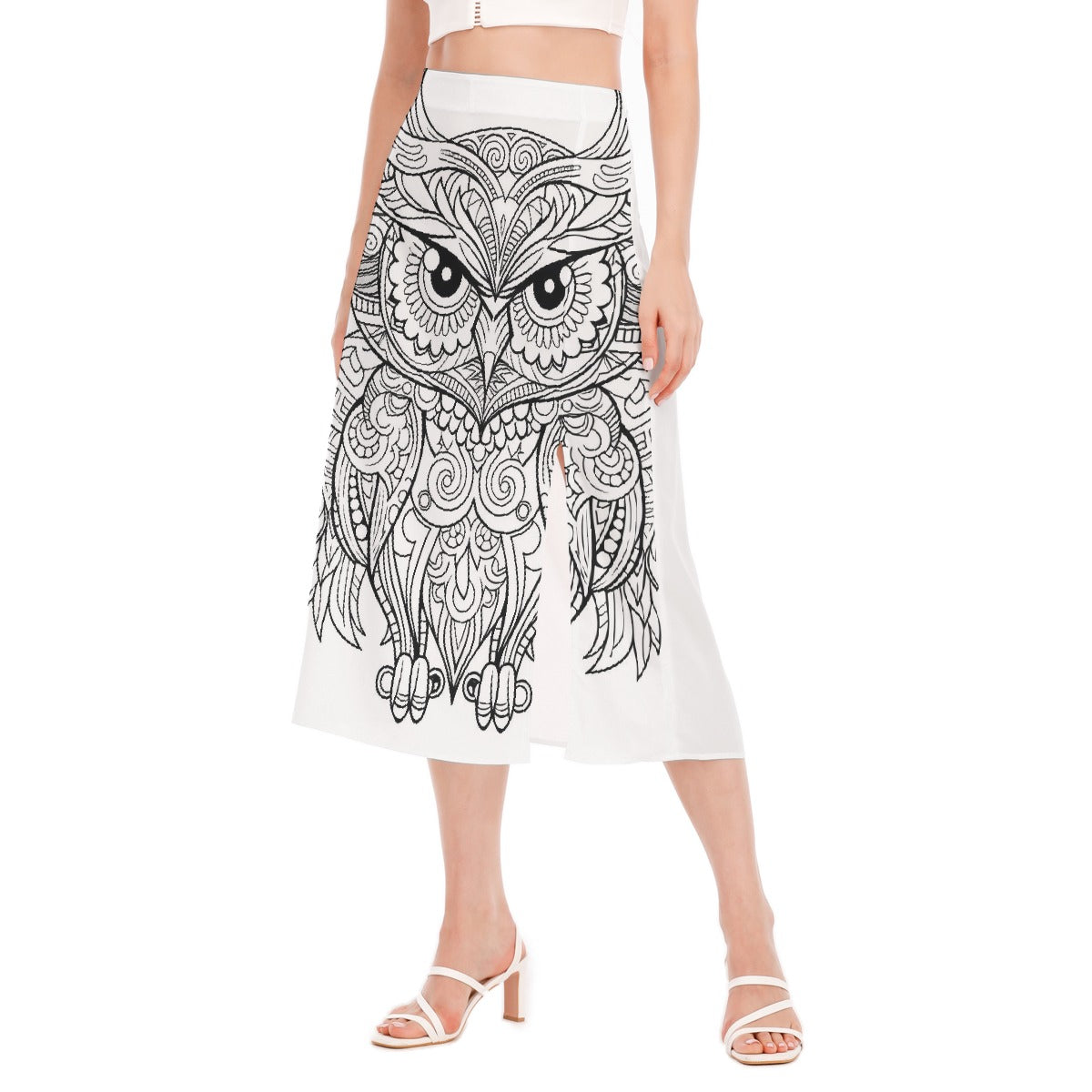All-Over Print Women's High Slit Long Skirt