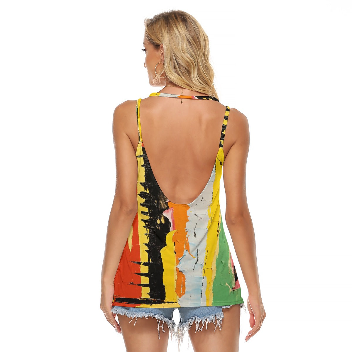 All-Over Print Women's Halter Top With Backless
