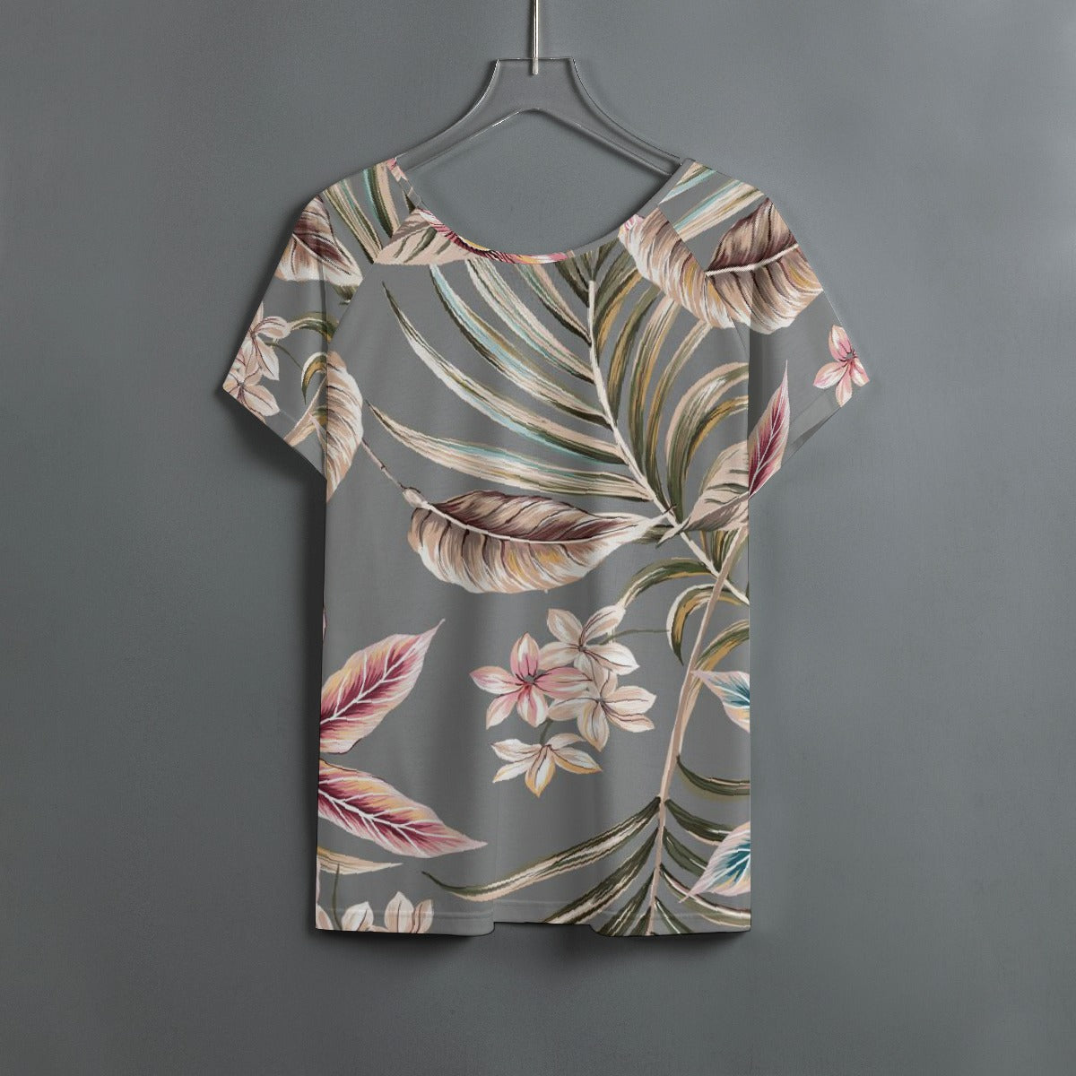 All-Over Print Women's Round Neck T-shirt With Raglan Sleeve