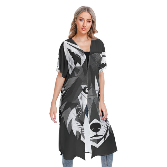 All-Over Print Women's Short Sleeve Cardigan