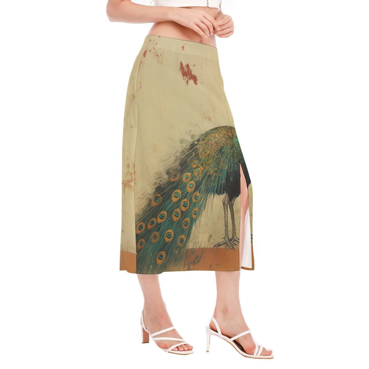 All-Over Print Women's High Slit Long Skirt
