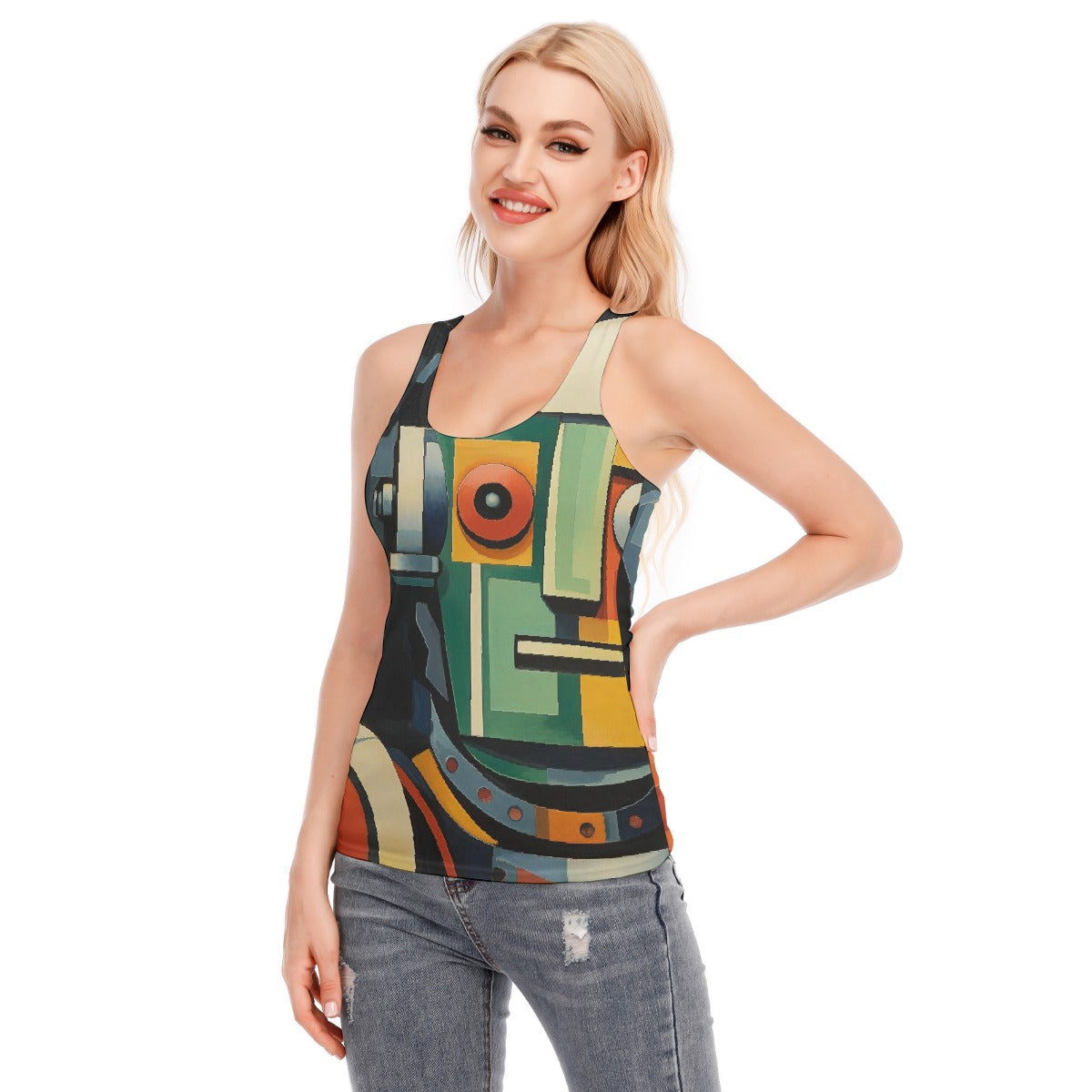 All-Over Print Women's Racer Vest | 190GSM Cotton