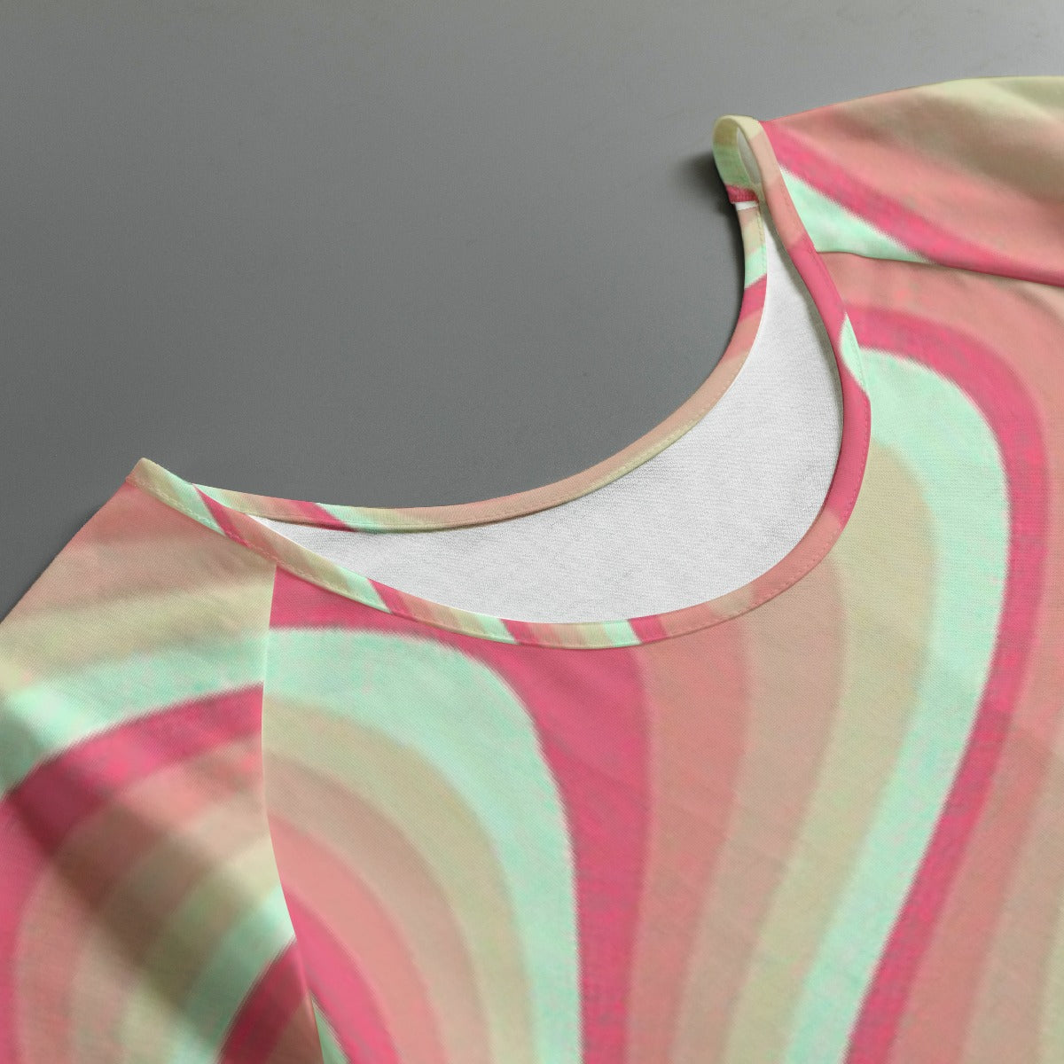 All-Over Print Women's Round Neck T-shirt With Raglan Sleeve
