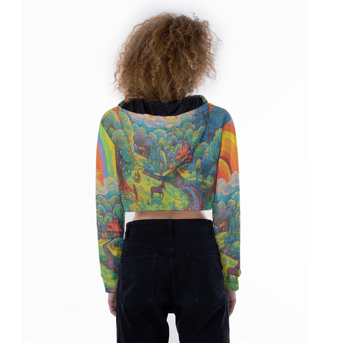 All-Over Print Women's Crop Top Hoodie