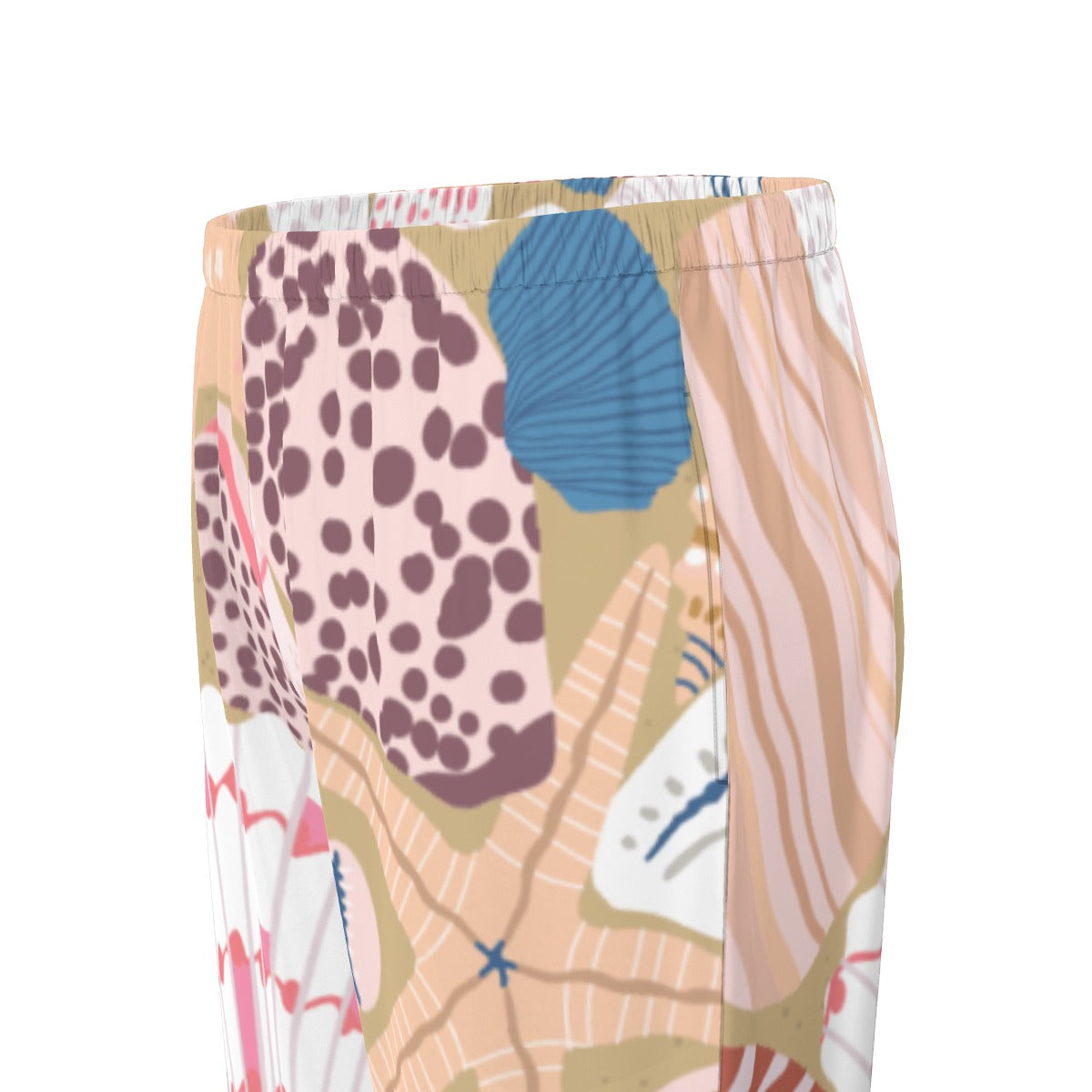 All-Over Print Women's Long Sleeve Pajama Set With Black Contrast Piping