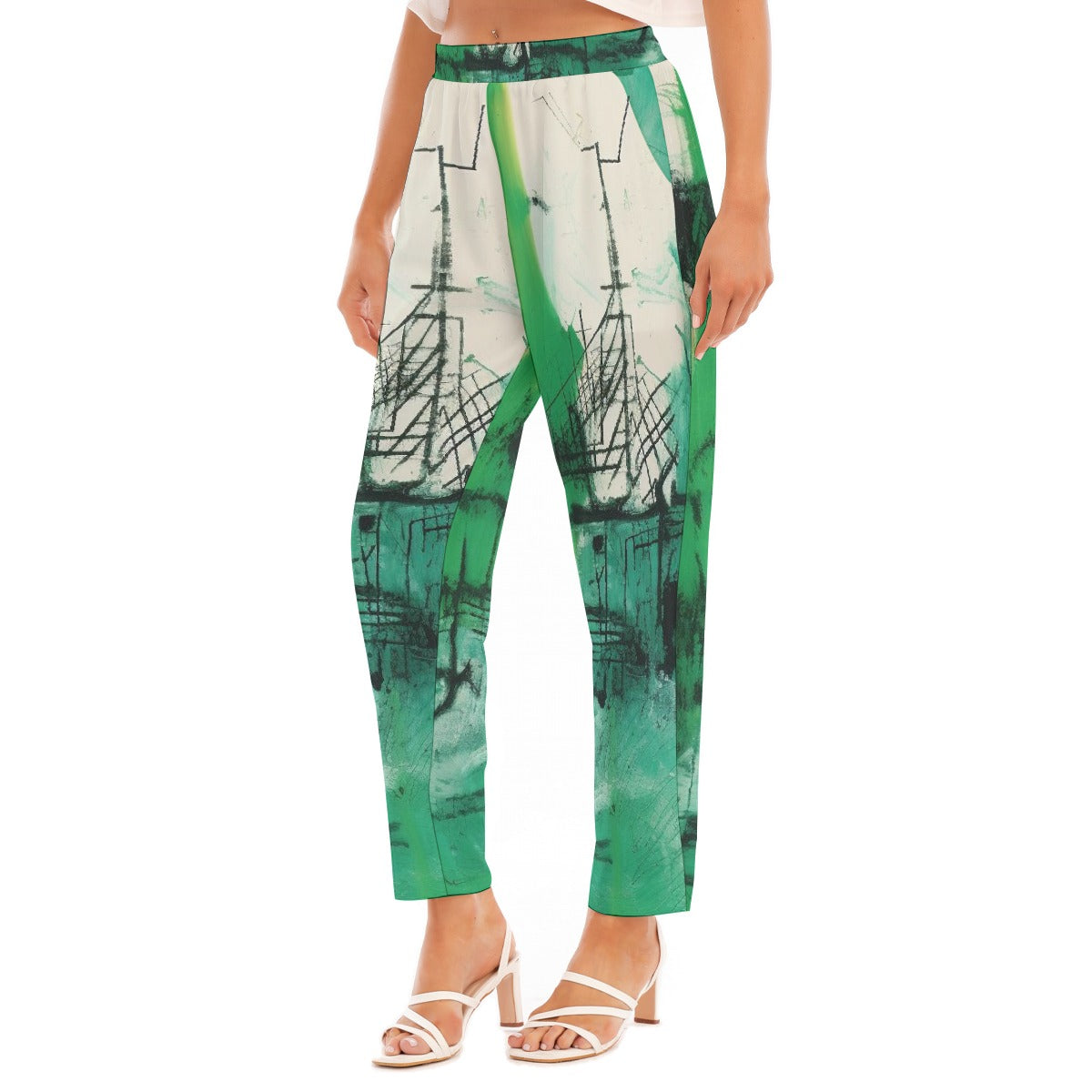 All-Over Print Women's Loose Straight-leg Pants