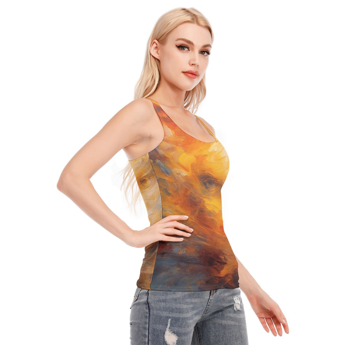 All-Over Print Women's Racer Vest | 190GSM Cotton
