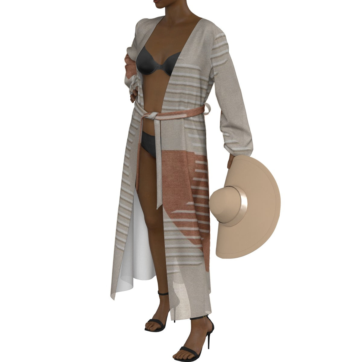 All-Over Print Women's Lace-up Chiffon Robe