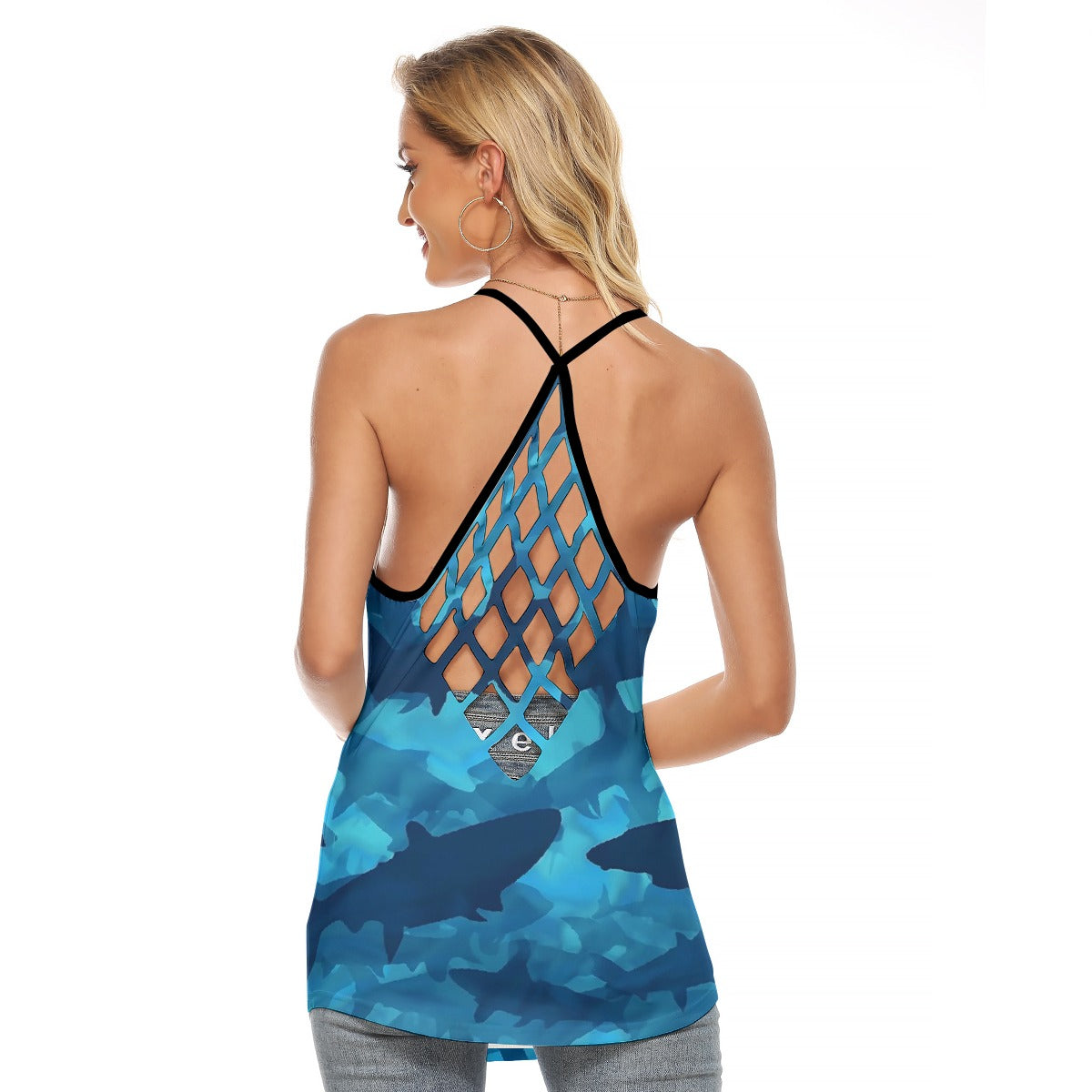 All-Over Print Women's Criss-Cross Open Back Tank Top