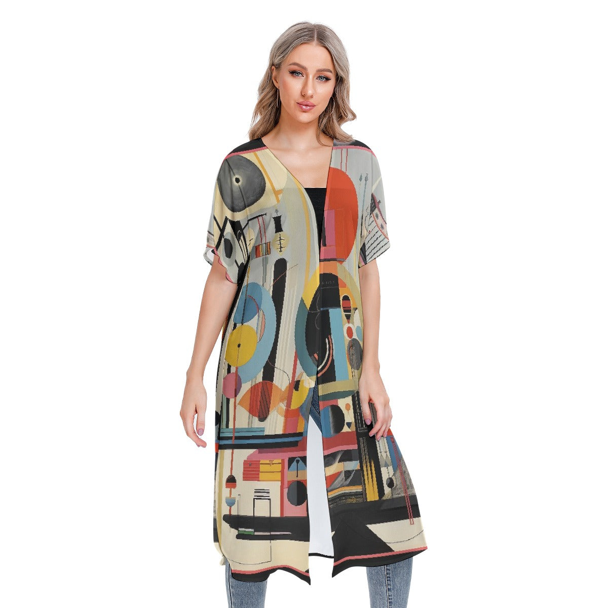 All-Over Print Women's Short Sleeve Cardigan