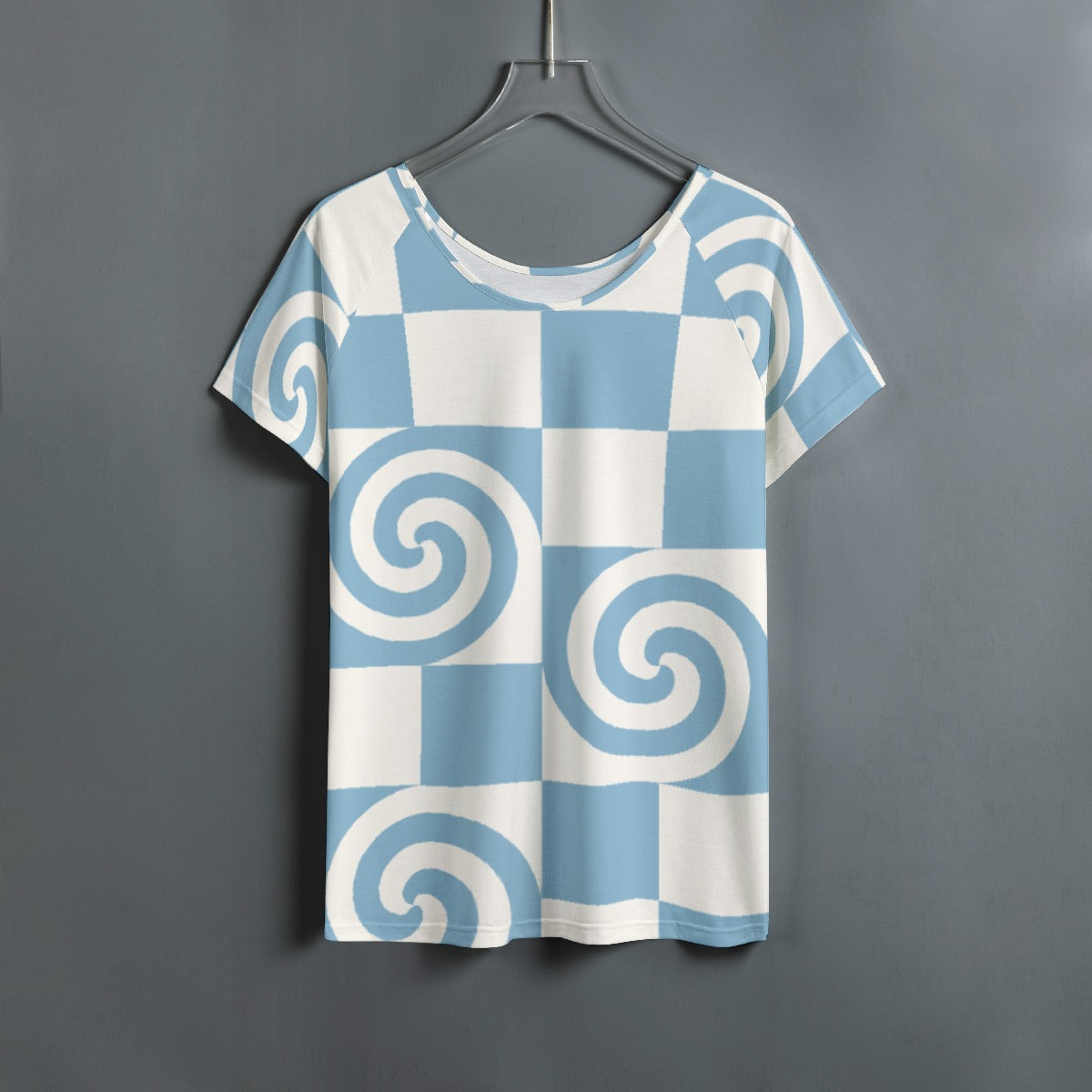 All-Over Print Women's Round Neck T-shirt With Raglan Sleeve