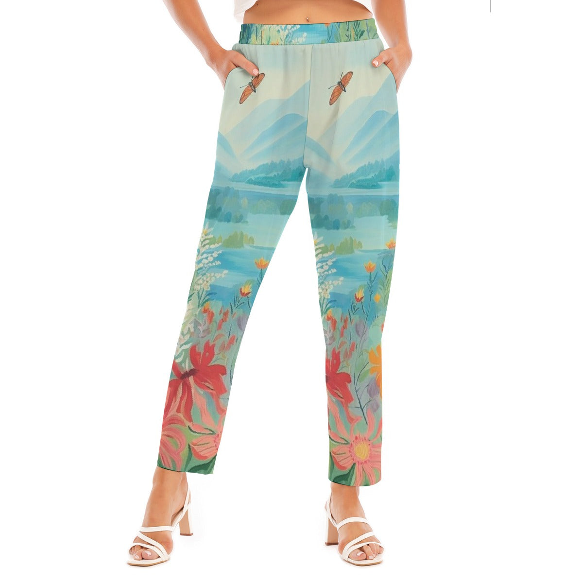 All-Over Print Women's Loose Straight-leg Pants