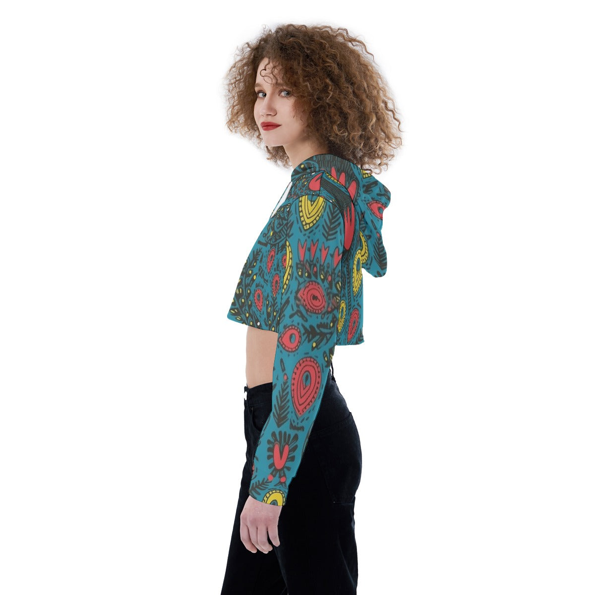 All-Over Print Women's Crop Top Hoodie
