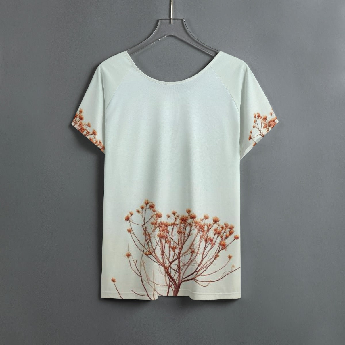 All-Over Print Women's Round Neck T-shirt With Raglan Sleeve