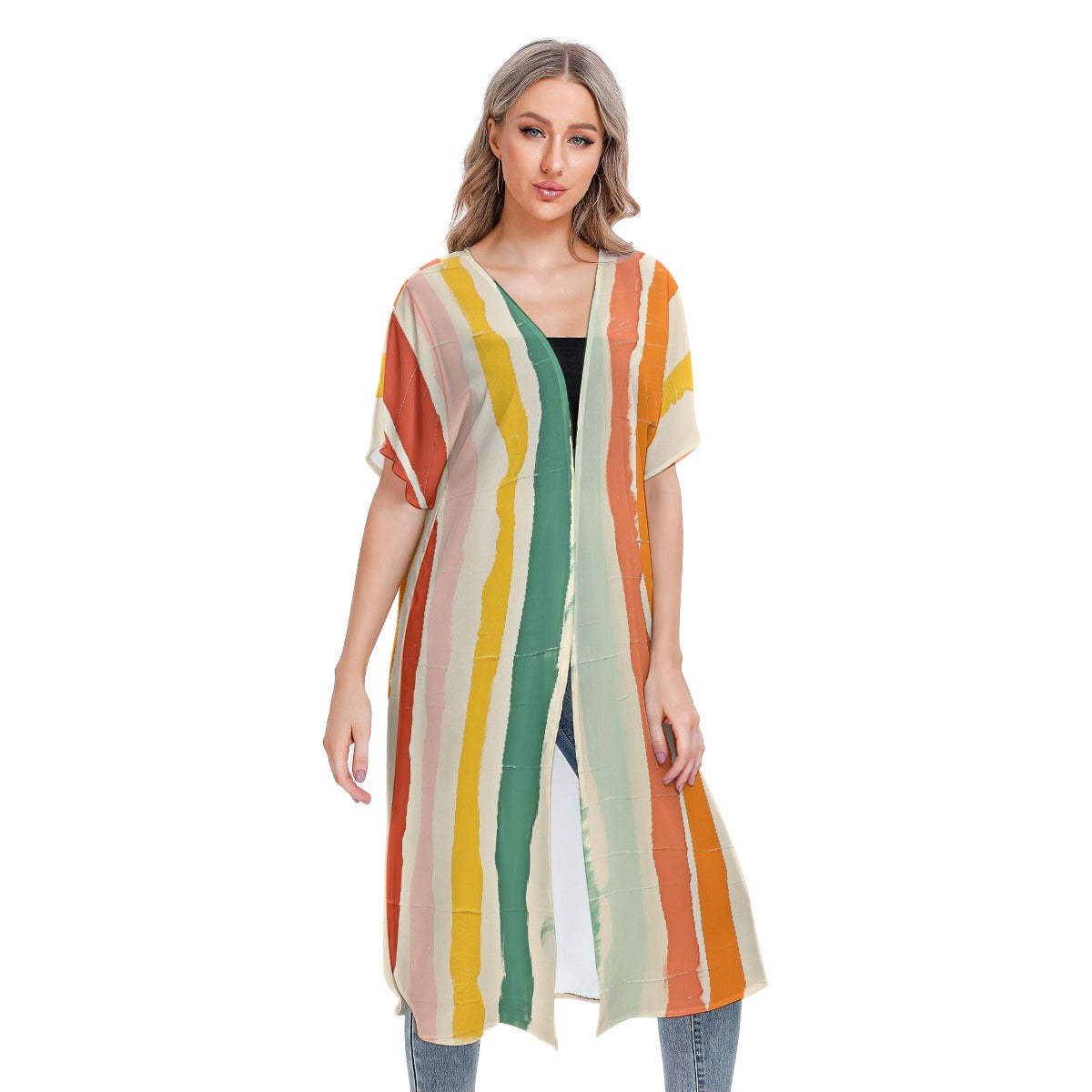 All-Over Print Women's Short Sleeve Cardigan