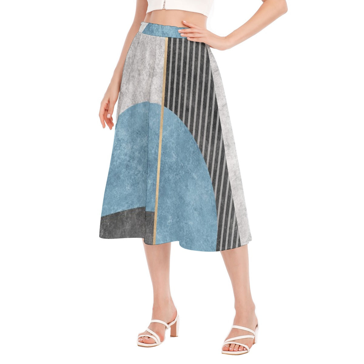 All-Over Print Women's Long Section Chiffon Skirt