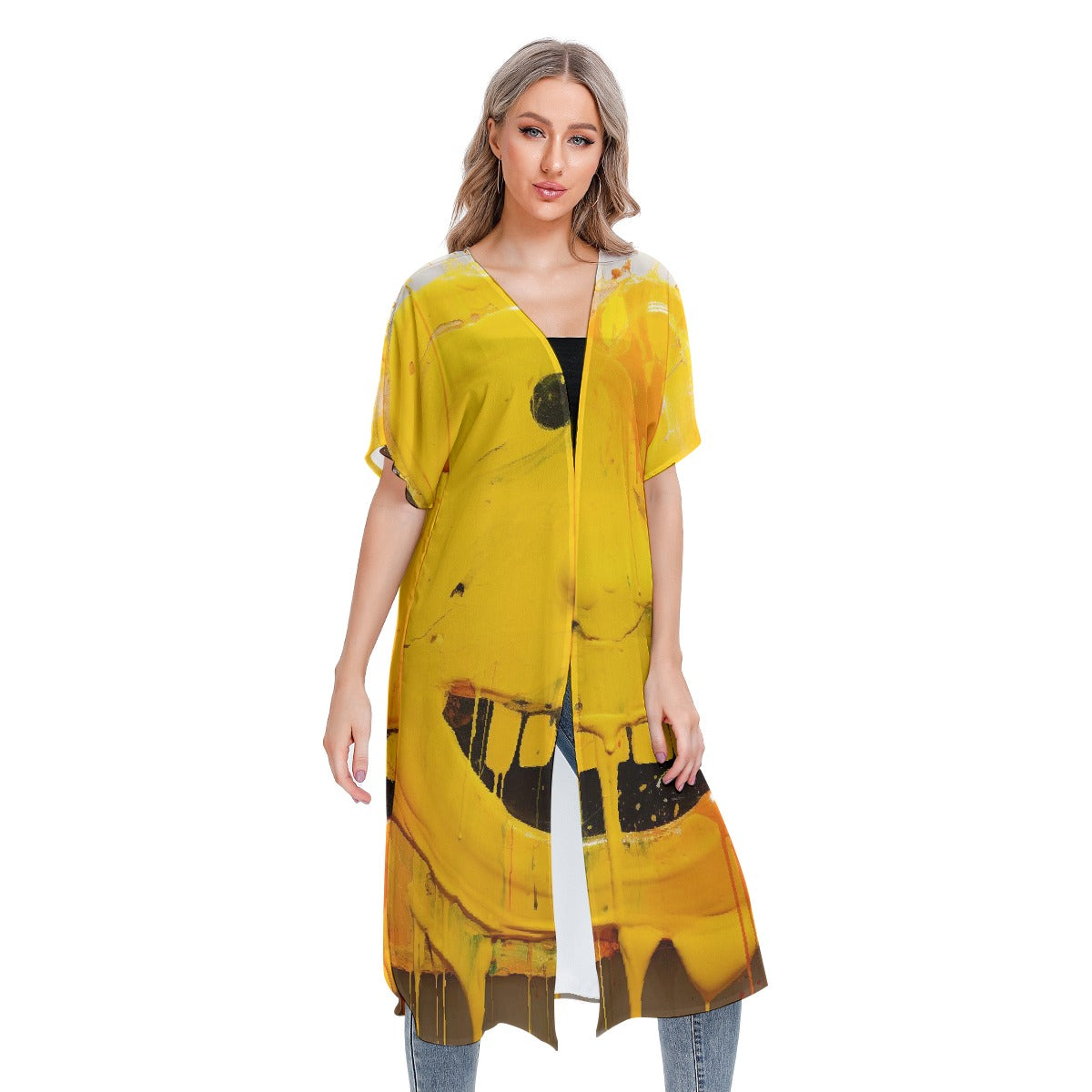 All-Over Print Women's Short Sleeve Cardigan