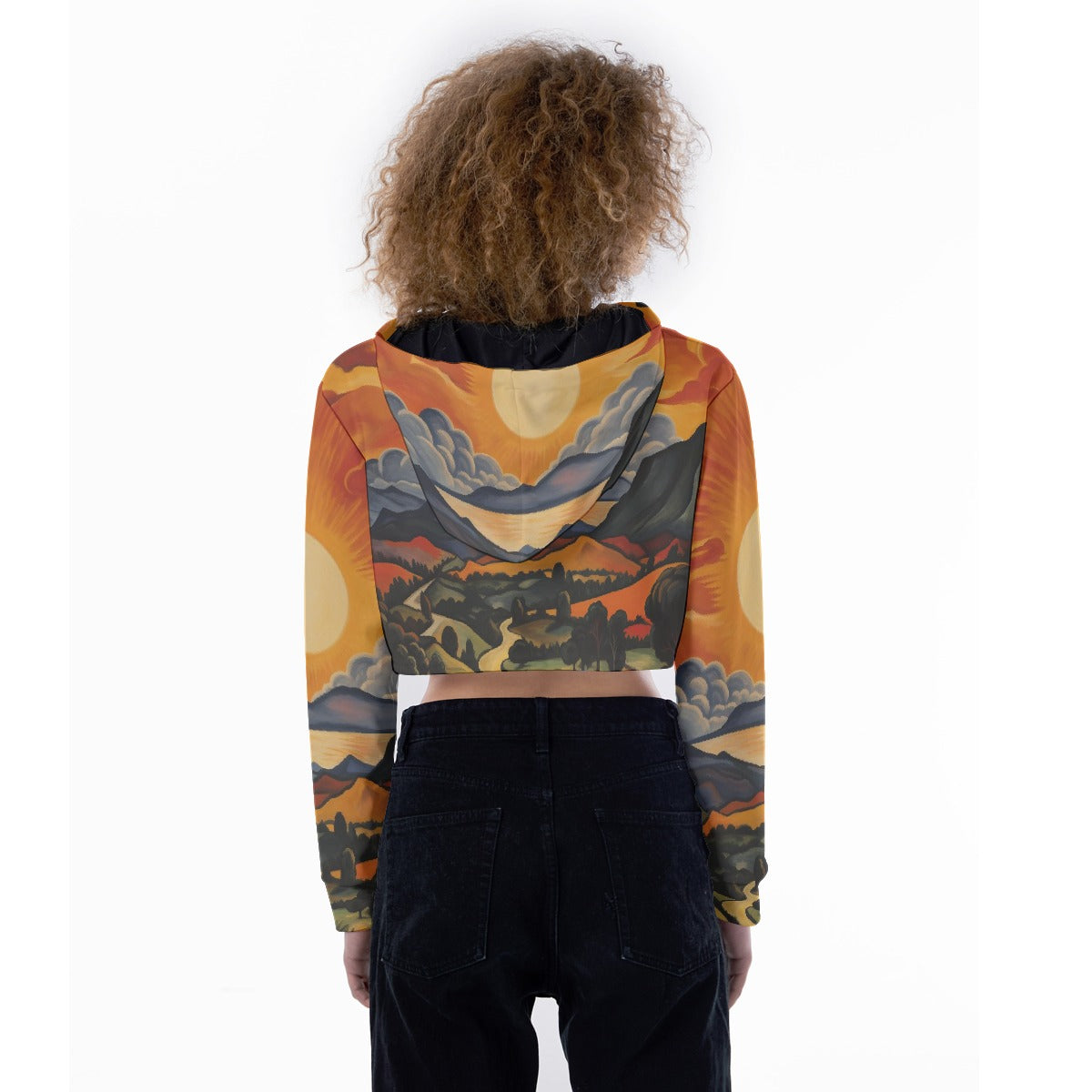 All-Over Print Women's Crop Top Hoodie