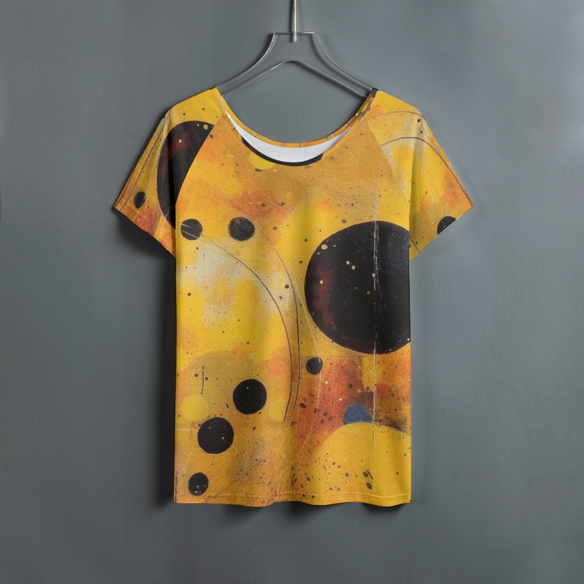 All-Over Print Women's Round Neck T-shirt With Raglan Sleeve