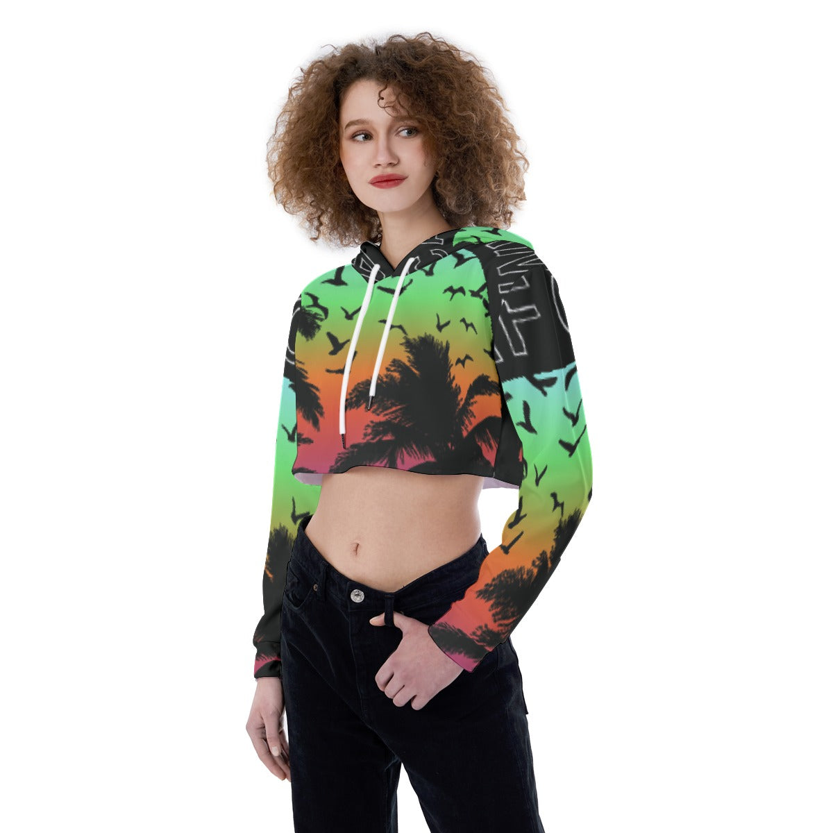 All-Over Print Women's Crop Top Hoodie