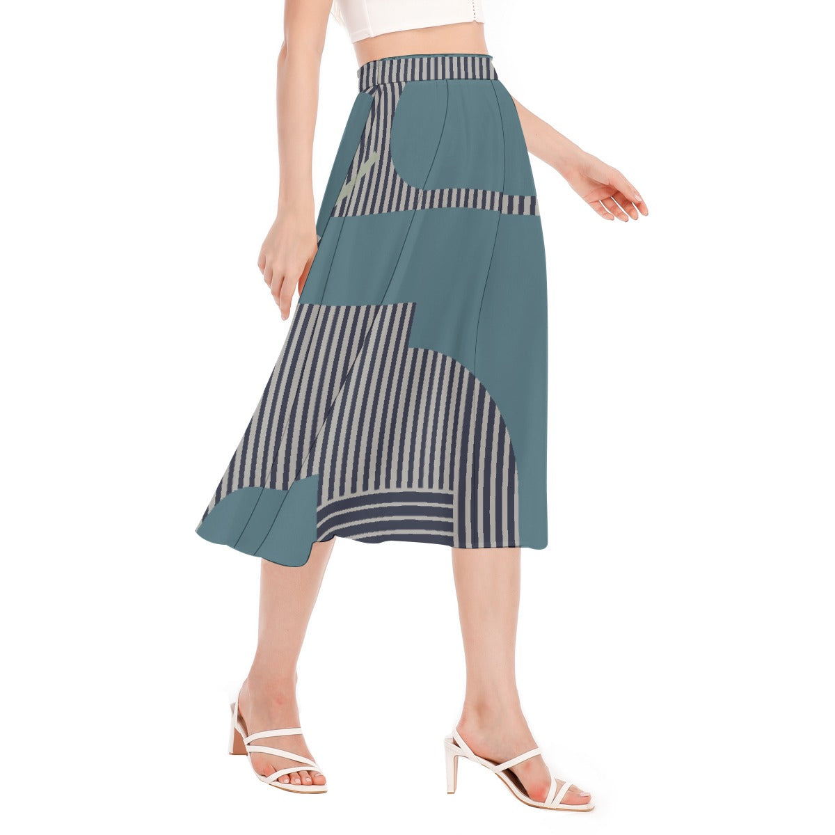 All-Over Print Women's Long Section Chiffon Skirt