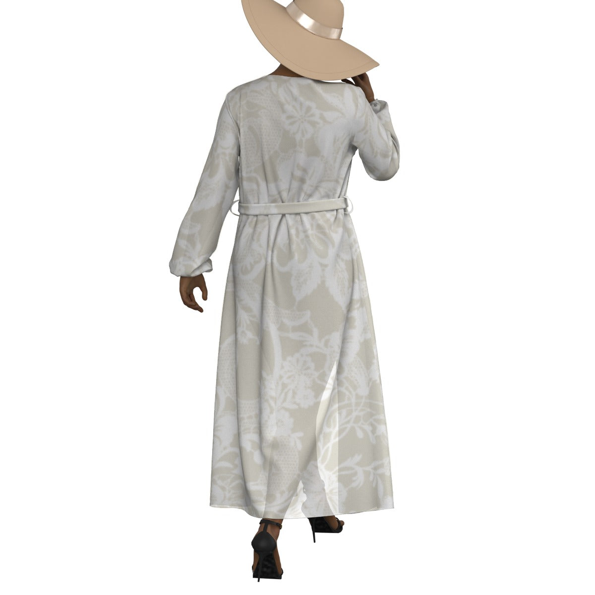 All-Over Print Women's Lace-up Chiffon Robe