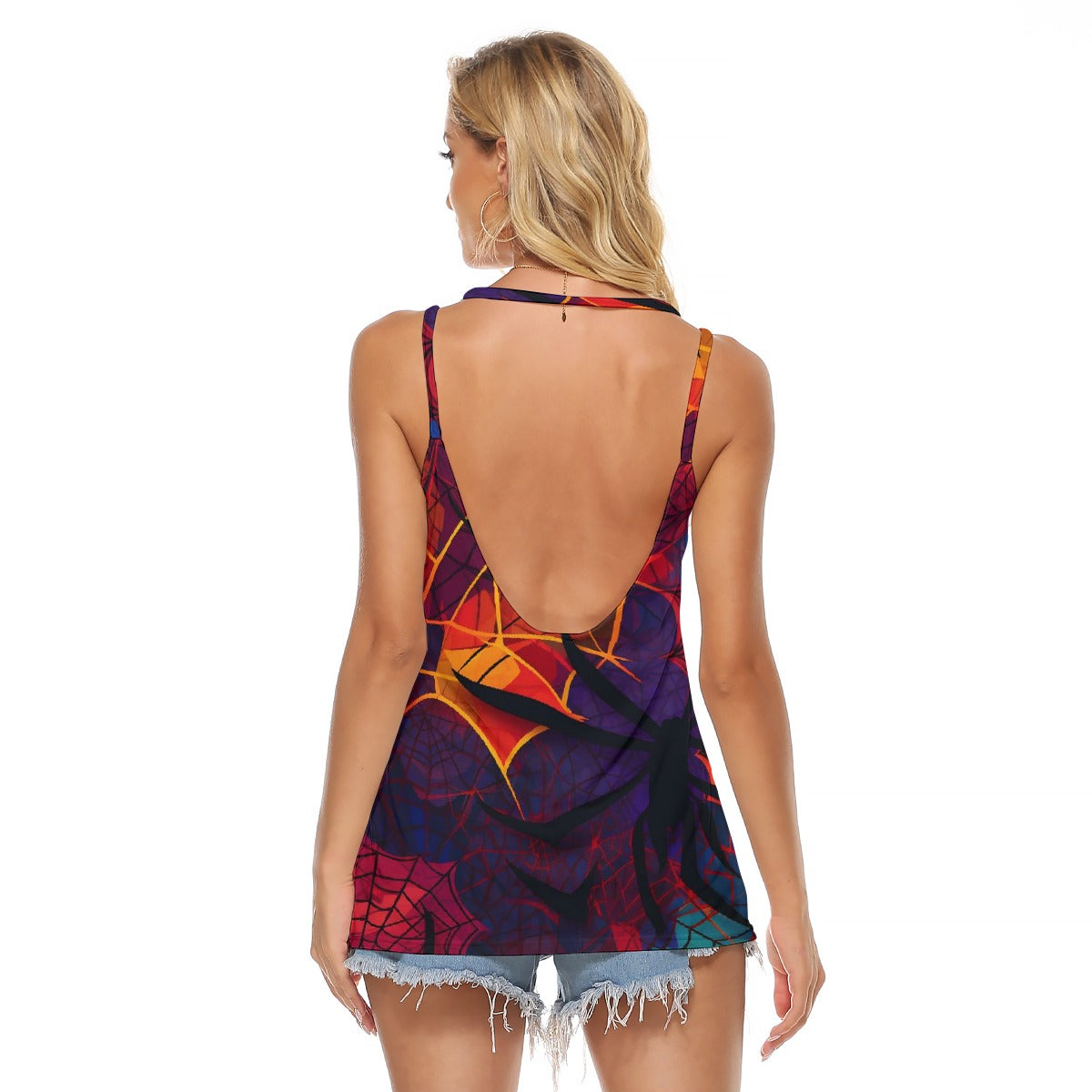 All-Over Print Women's Halter Top With Backless