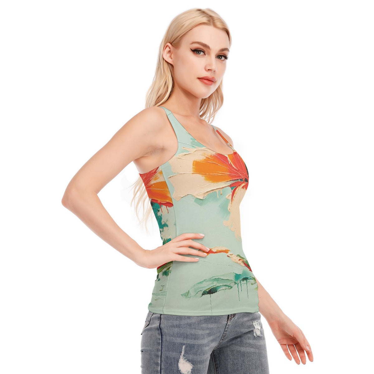 All-Over Print Women's Racer Vest | 190GSM Cotton