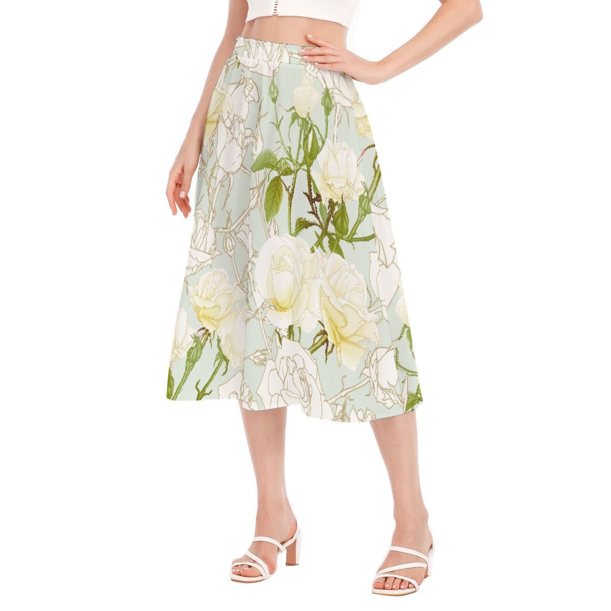 All-Over Print Women's Long Section Chiffon Skirt