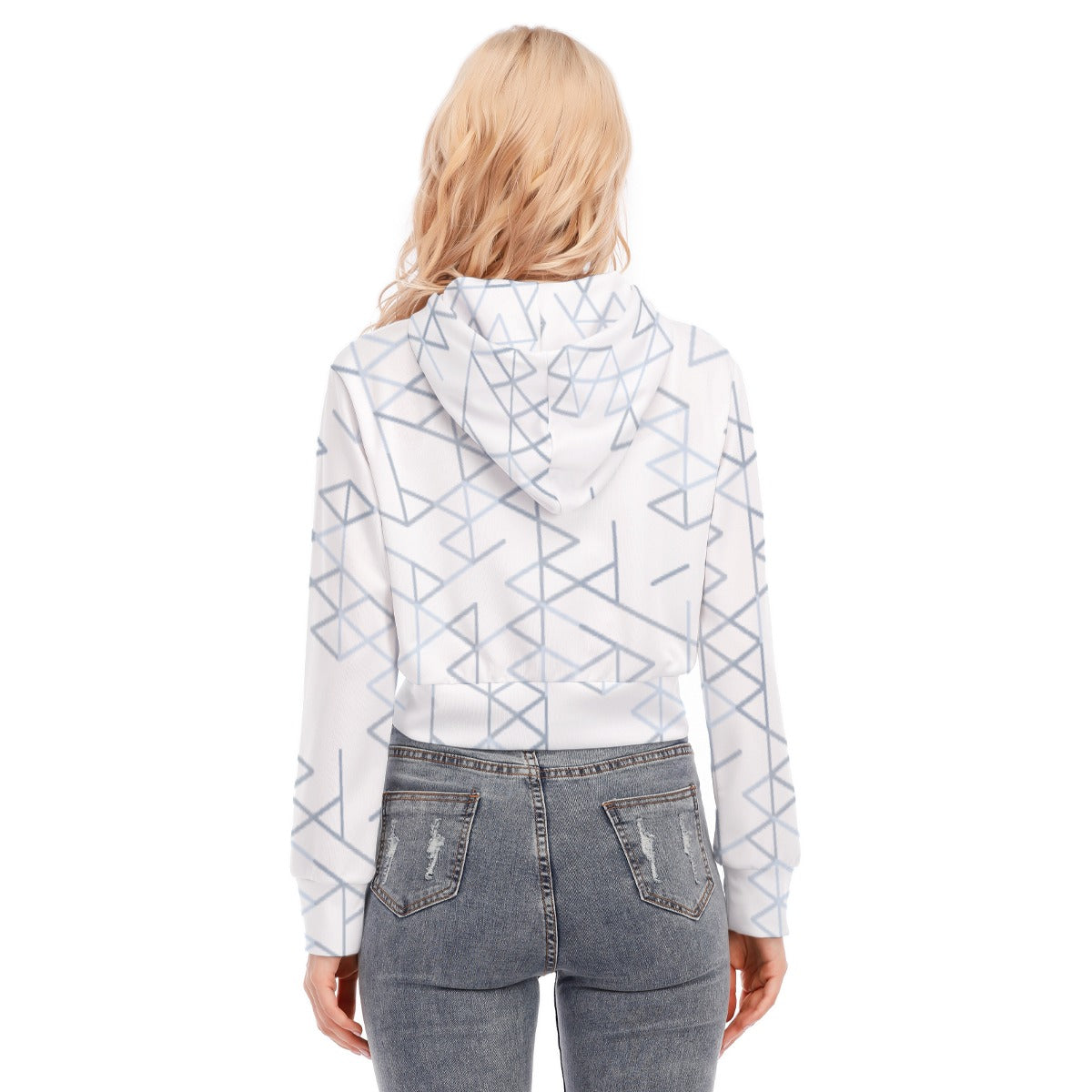 All-Over Print Women's Crop Top Hoodie With Zipper Closure
