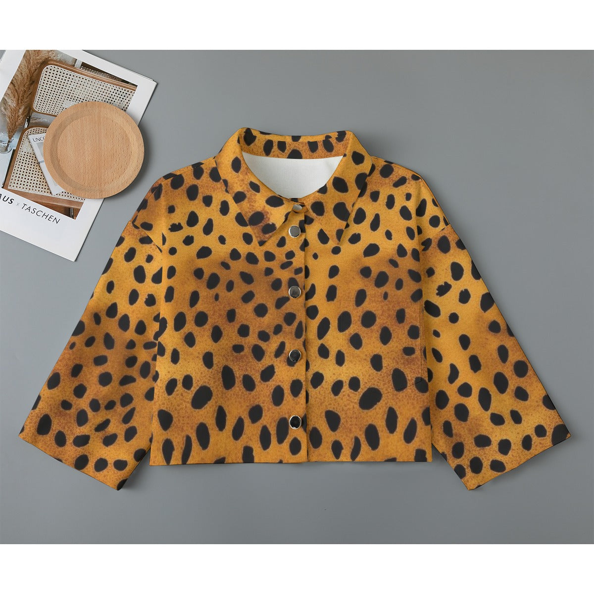 All-Over Print Women's Cropped Jacket | 245GSM Cotton