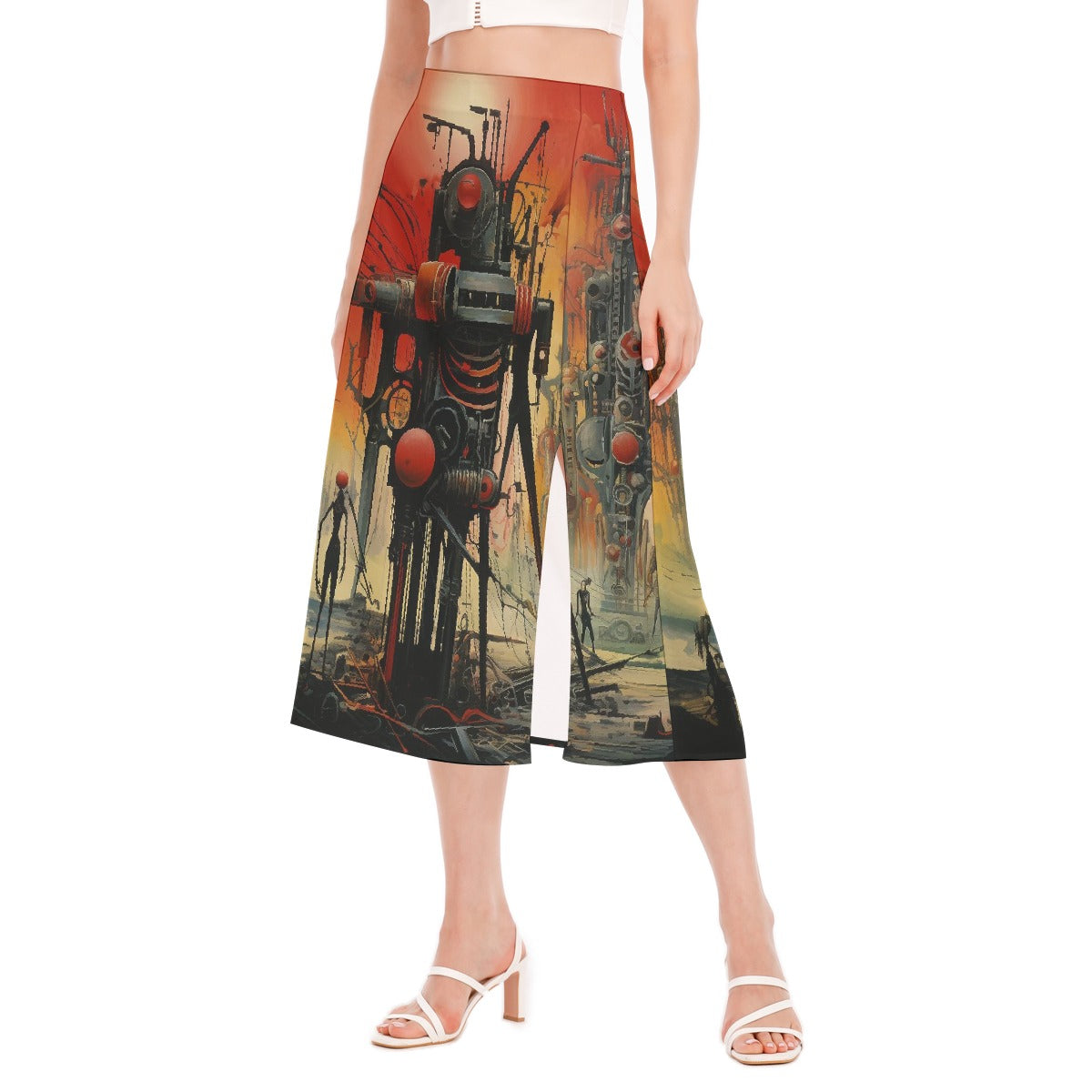 All-Over Print Women's High Slit Long Skirt