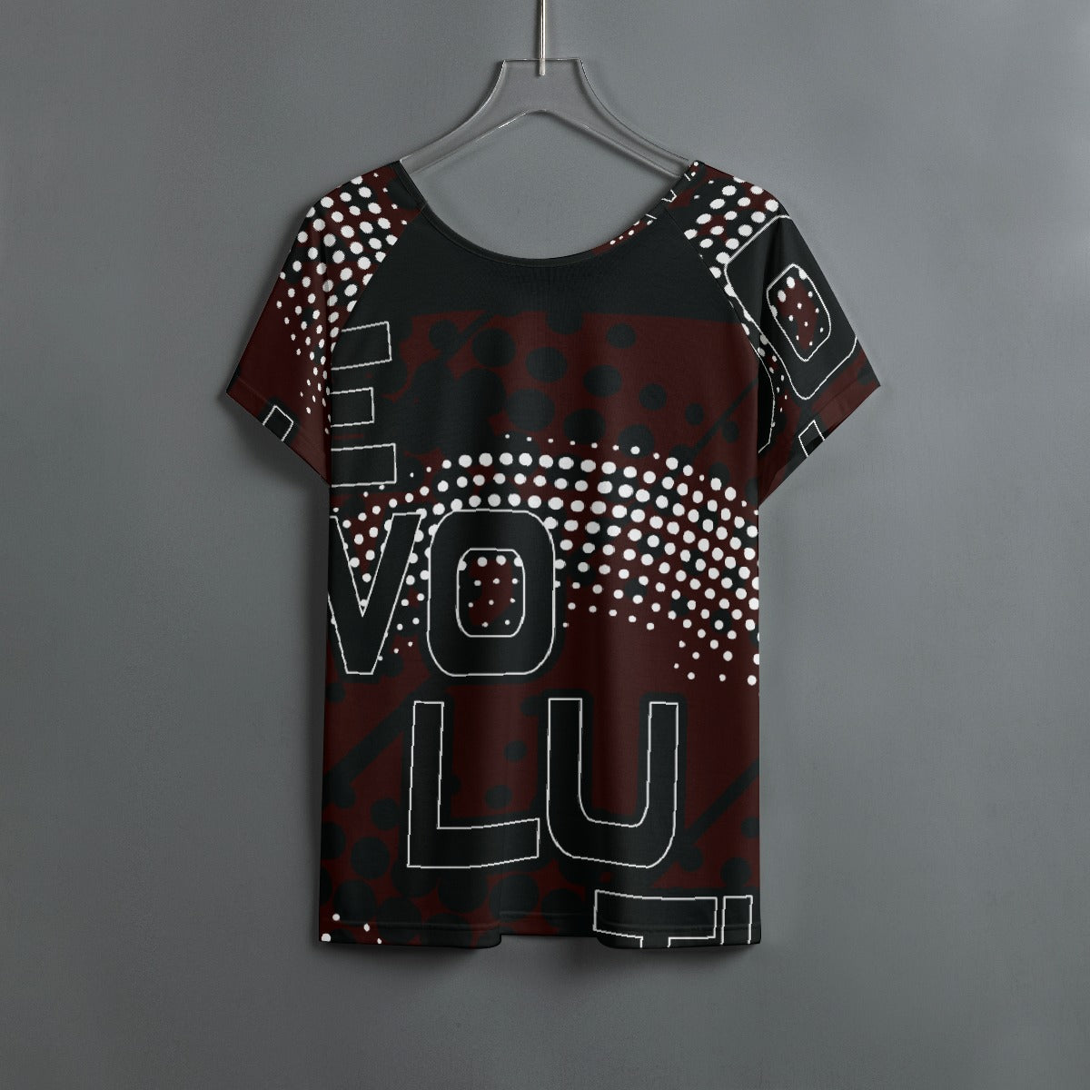 All-Over Print Women's Round Neck T-shirt With Raglan Sleeve