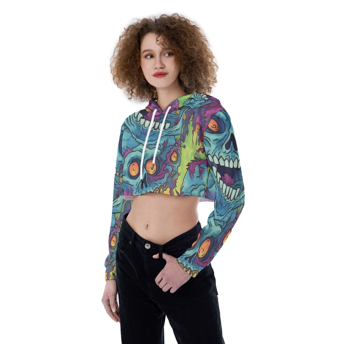 All-Over Print Women's Crop Top Hoodie