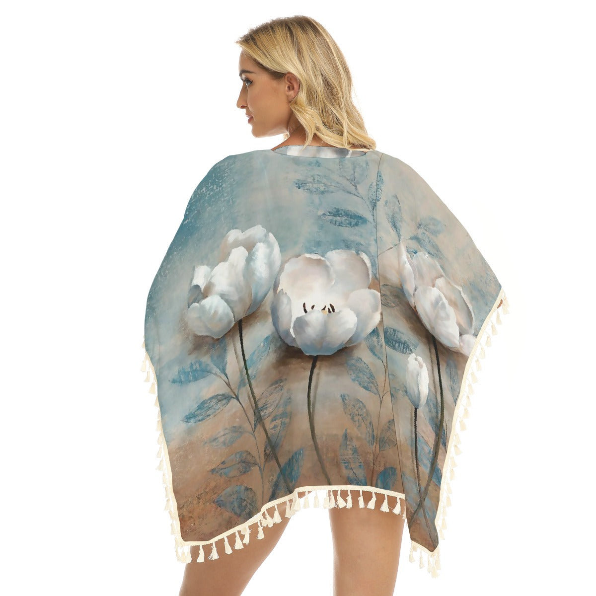 All-Over Print Women's Square Fringed Shawl