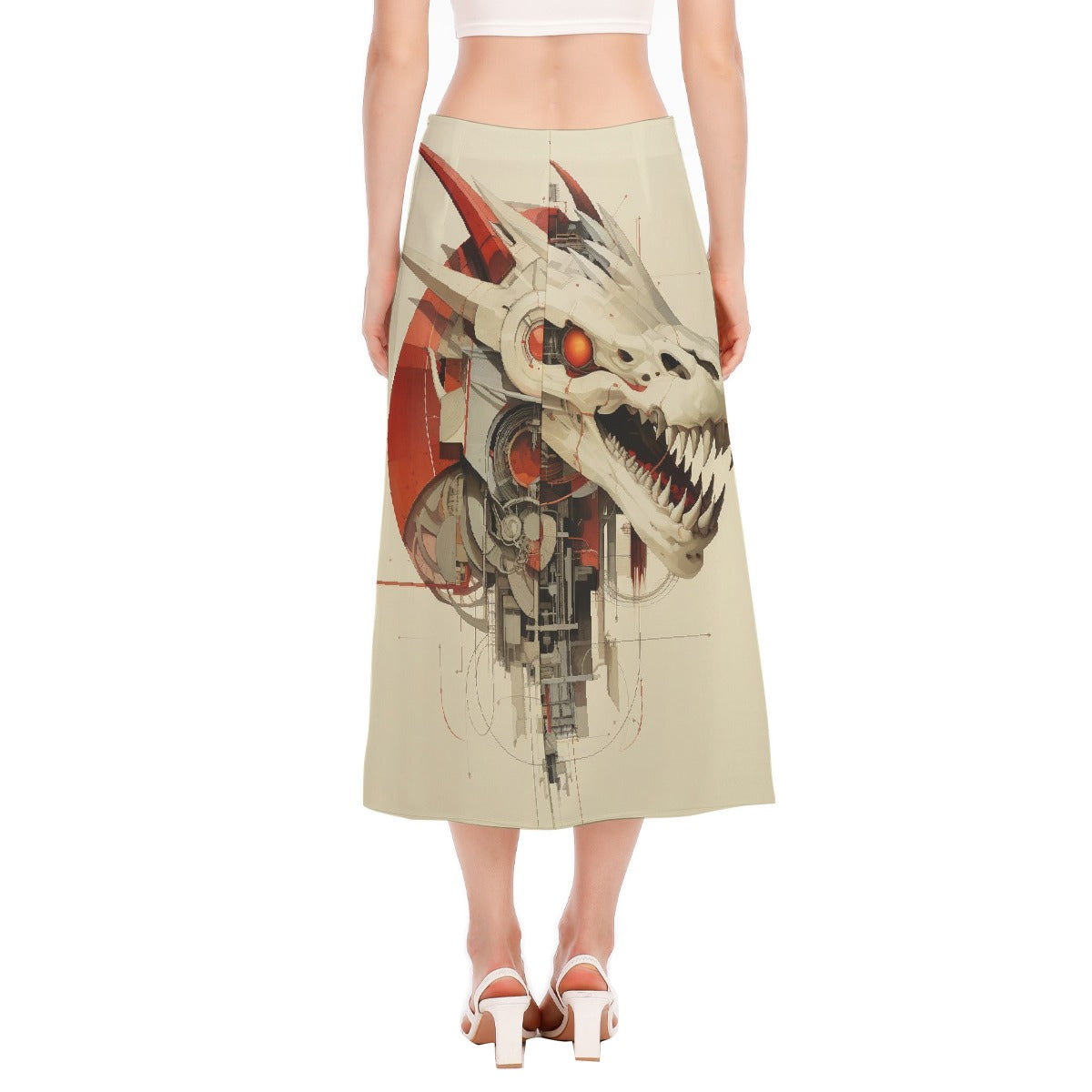 All-Over Print Women's High Slit Long Skirt