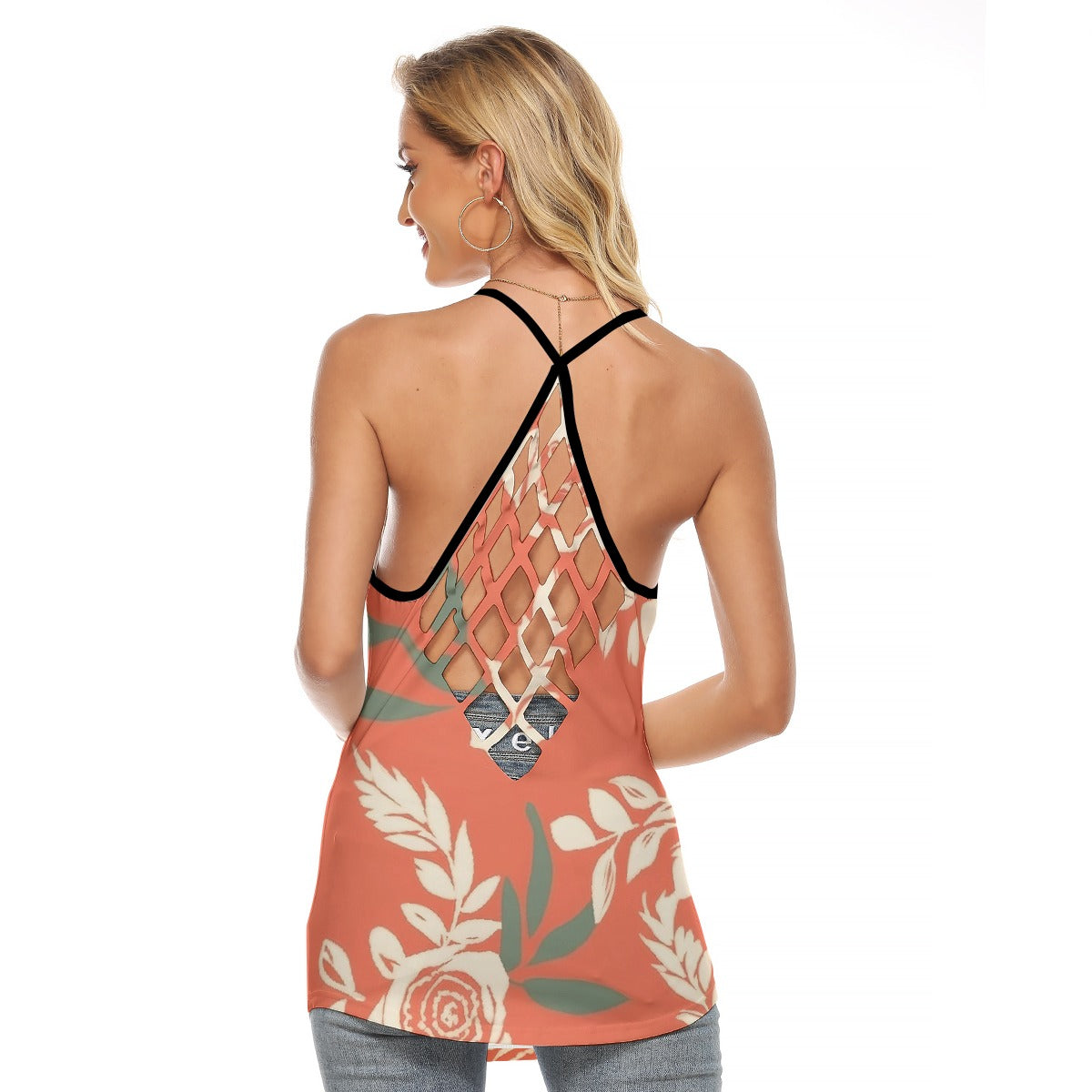 All-Over Print Women's Criss-Cross Open Back Tank Top