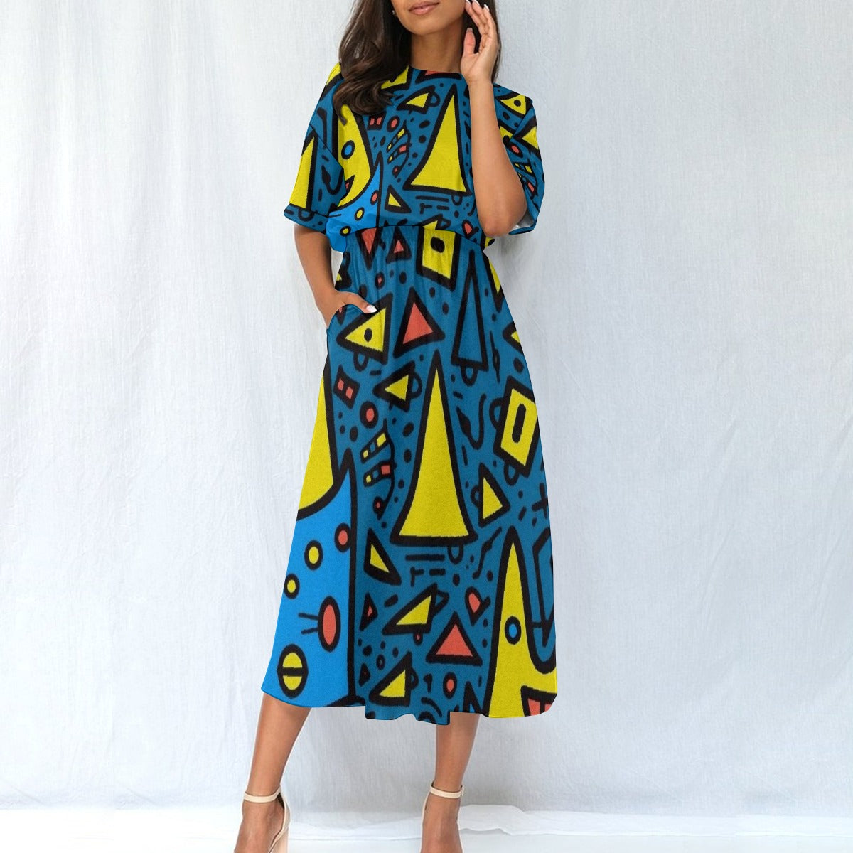 All-Over Print Women's Elastic Waist Dress