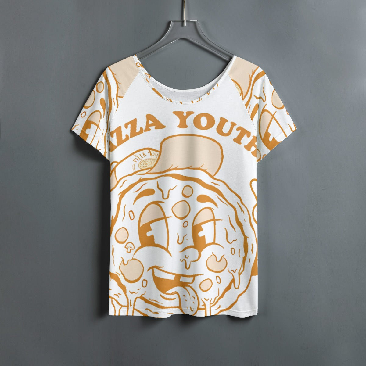 All-Over Print Women's Round Neck T-shirt With Raglan Sleeve