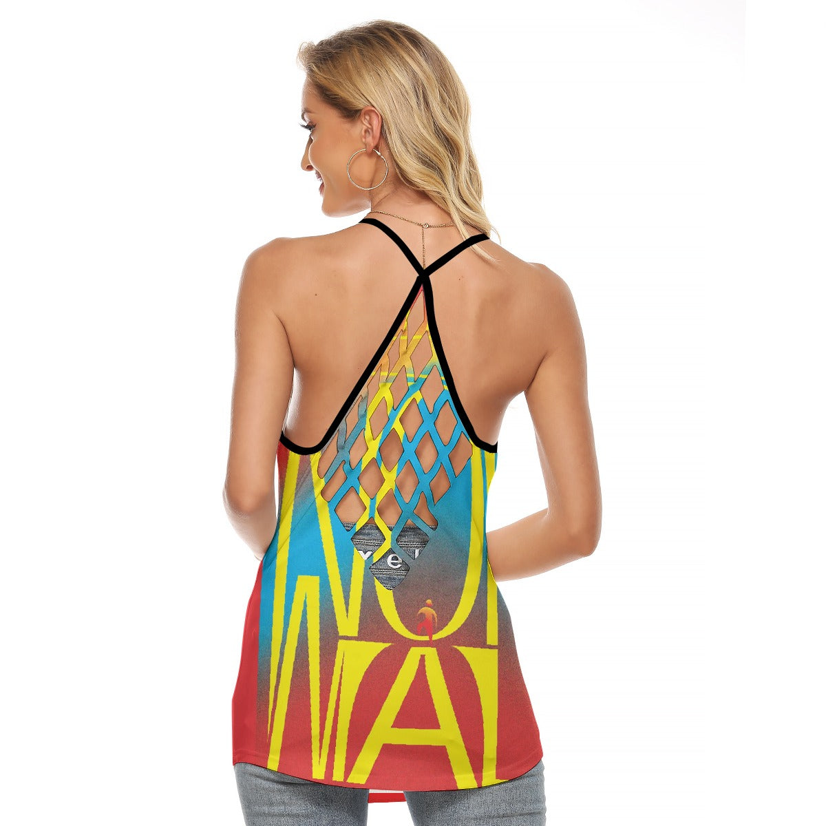 All-Over Print Women's Criss-Cross Open Back Tank Top