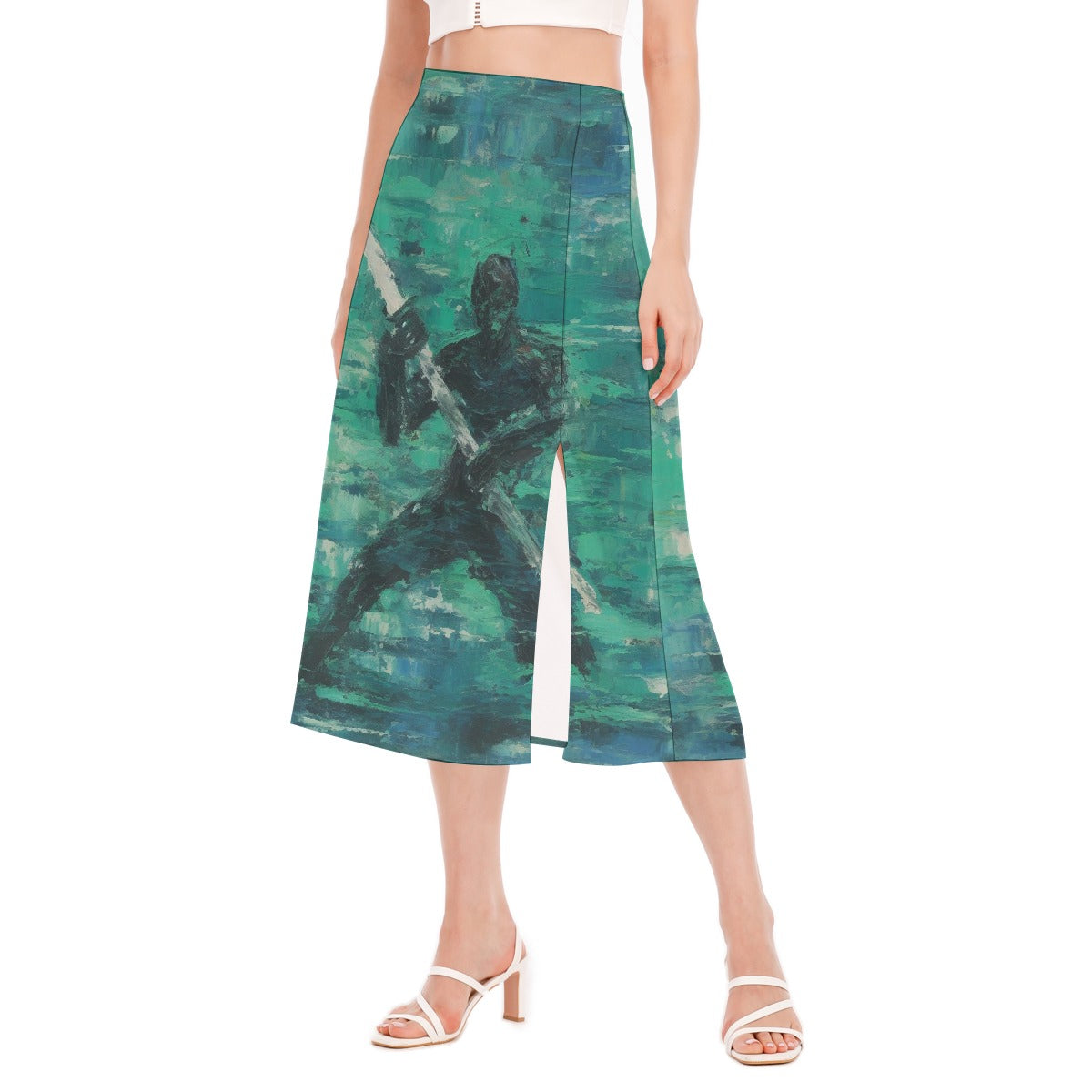 All-Over Print Women's High Slit Long Skirt