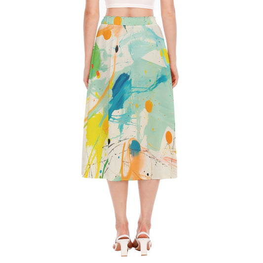 All-Over Print Women's Long Section Chiffon Skirt