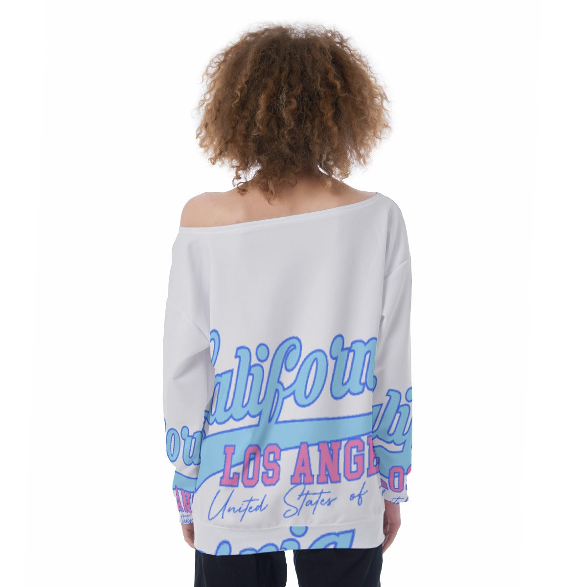 All-Over Print Oversized Women's Off-Shoulder Sweatshirt
