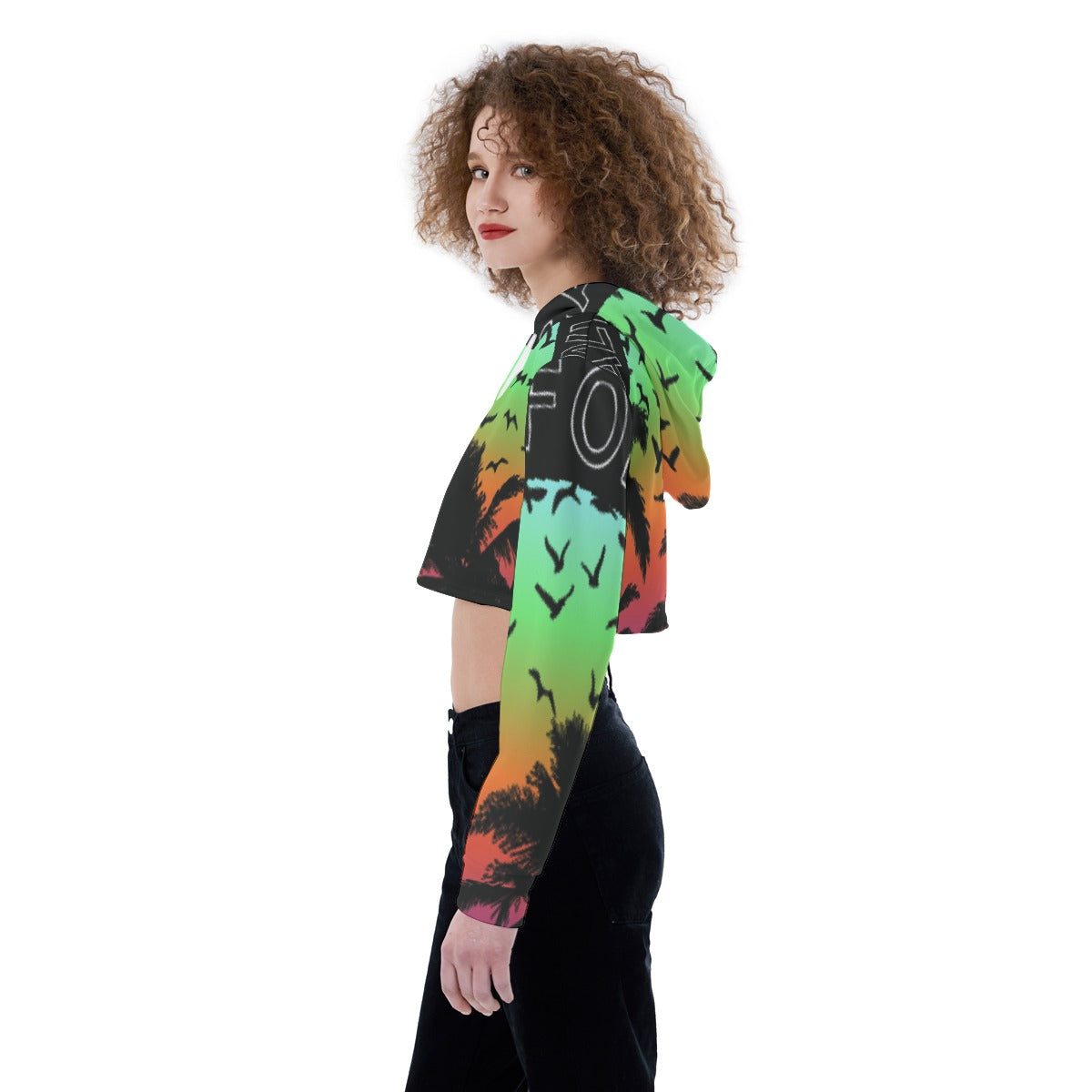 All-Over Print Women's Crop Top Hoodie