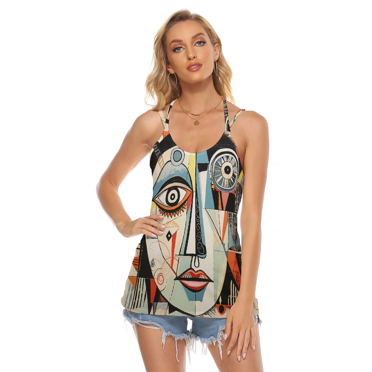 All-Over Print Women's Halter Top With Backless