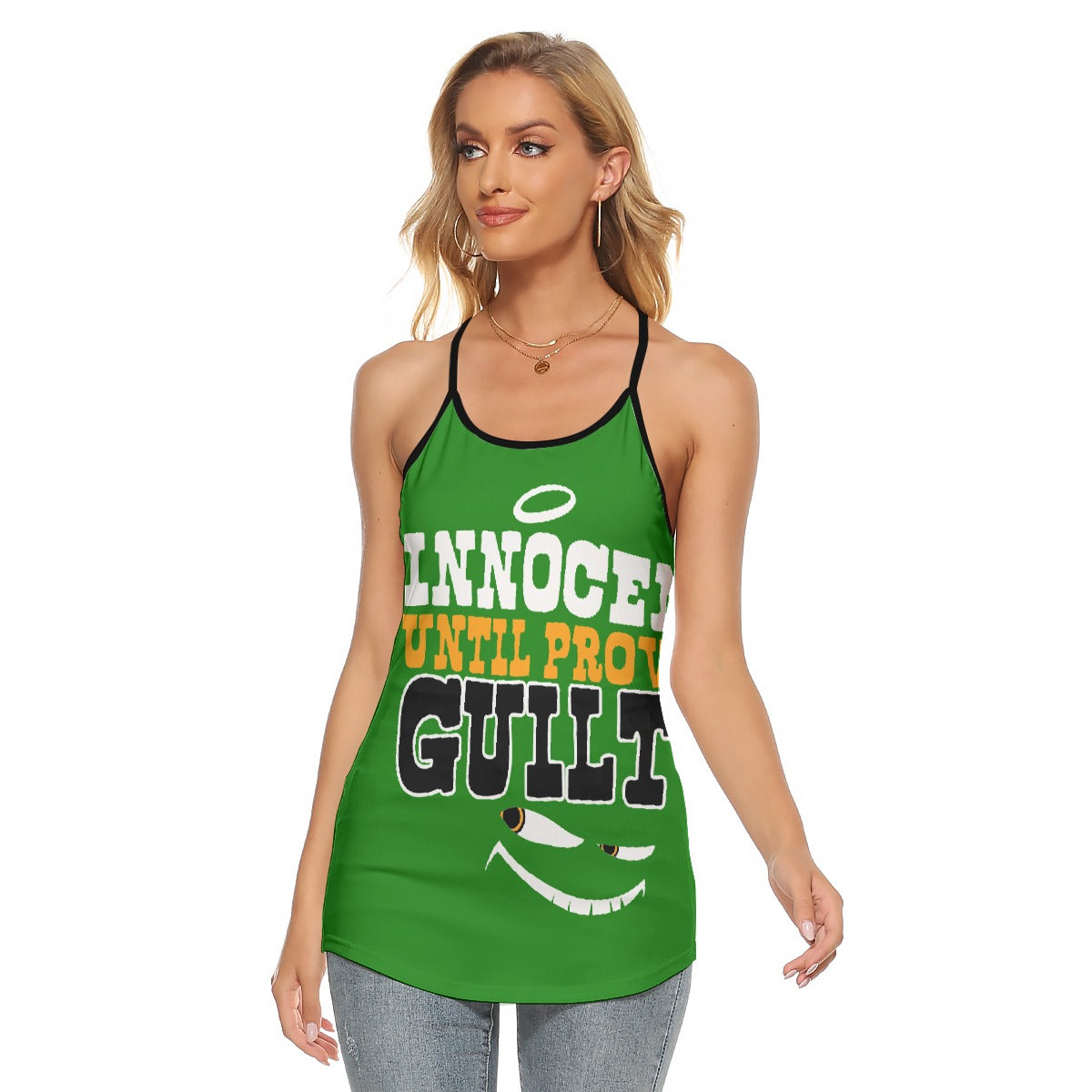 All-Over Print Women's Criss-Cross Open Back Tank Top